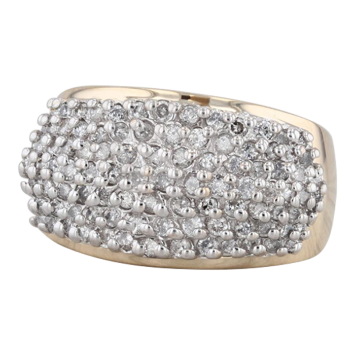 1ctw diamond cluster ring 14k yellow gold size 675 9778