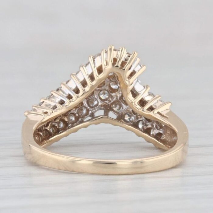 1ctw diamond contoured v ring 14k yellow gold size 8 2252