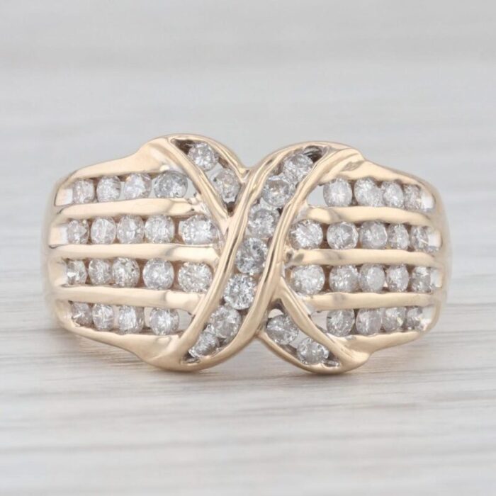 1ctw diamond knot ring 10k yellow gold size 7 6357