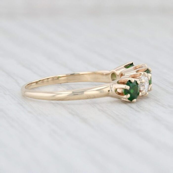 1ctw green tourmaline diamond ring 14k yellow gold size 4 stackable 2021