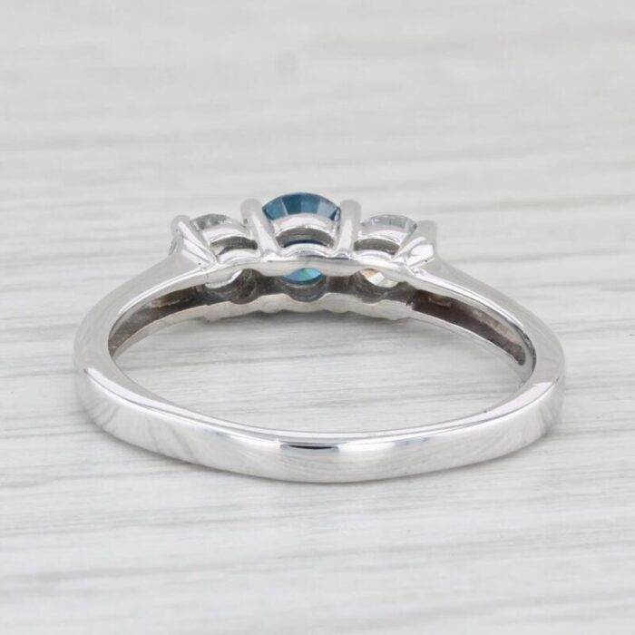 1ctw round blue white diamond 3 tone engagement ring 14k white gold size 85 3951