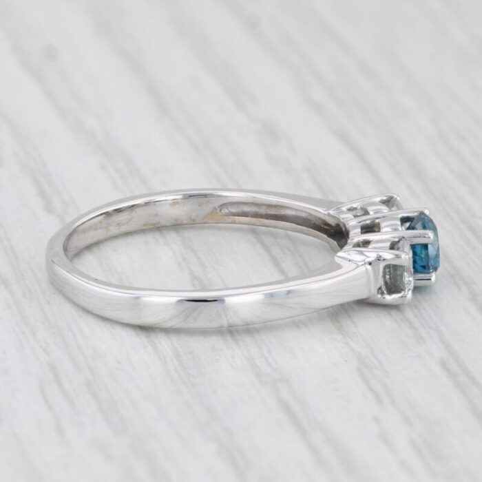 1ctw round blue white diamond 3 tone engagement ring 14k white gold size 85 6337