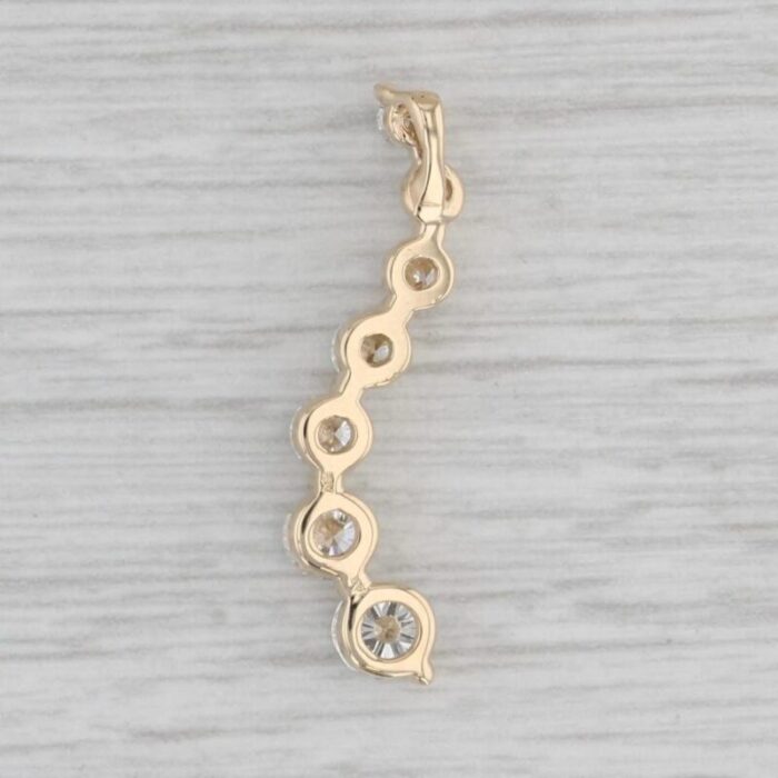 1ctw tapering diamond journey pendant 14k yellow gold 8514