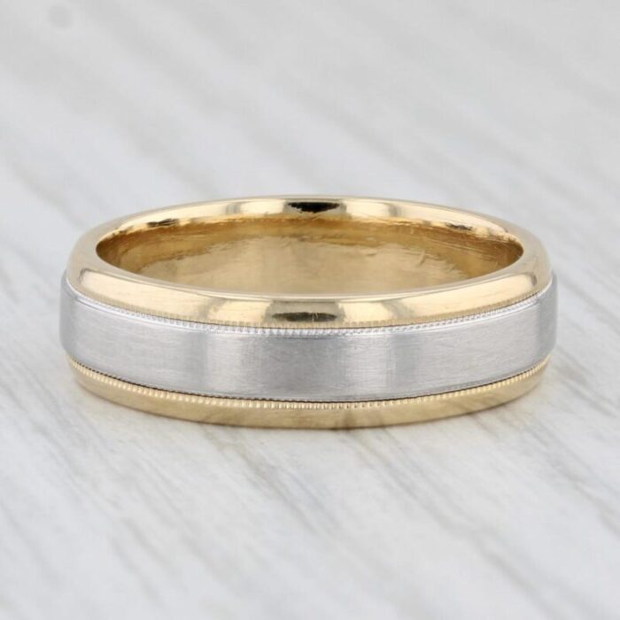 2 toned wedding band size 85 platinum 18k gold ring 1340