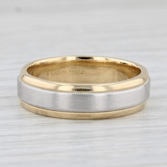 2 toned wedding band size 85 platinum 18k gold ring 3349