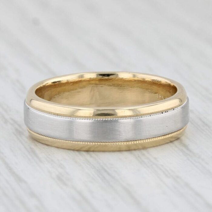 2 toned wedding band size 85 platinum 18k gold ring 3427