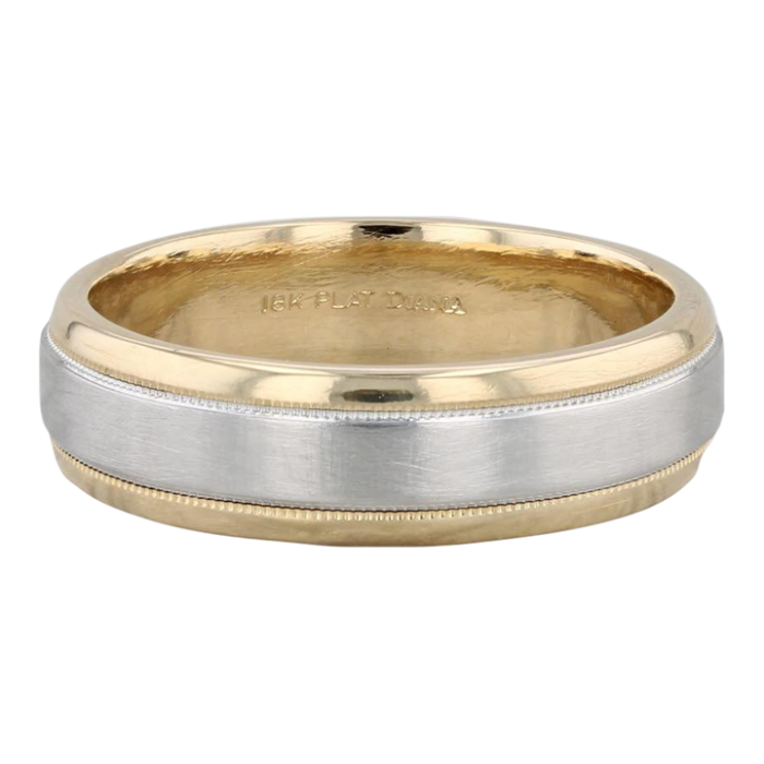 2 toned wedding band size 85 platinum 18k gold ring 5100