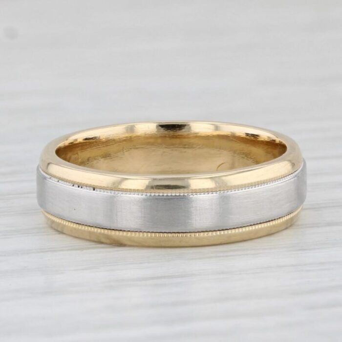 2 toned wedding band size 85 platinum 18k gold ring 8409