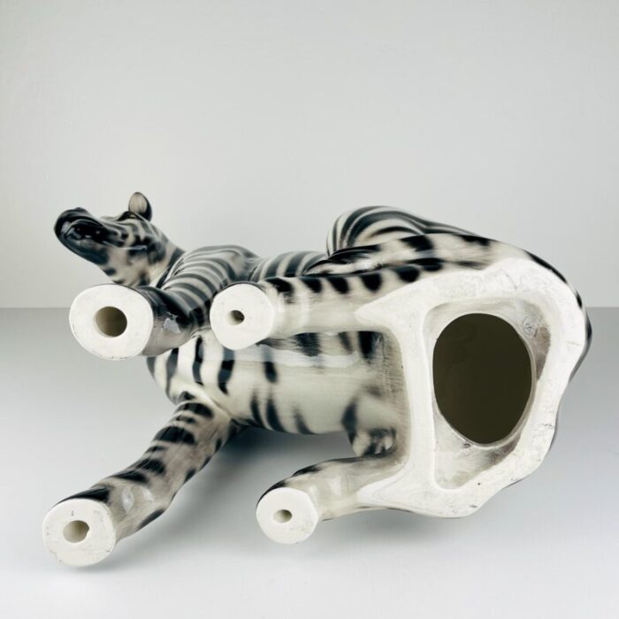 2000s large ceramic sculpture of zebra from bassano italy 0921