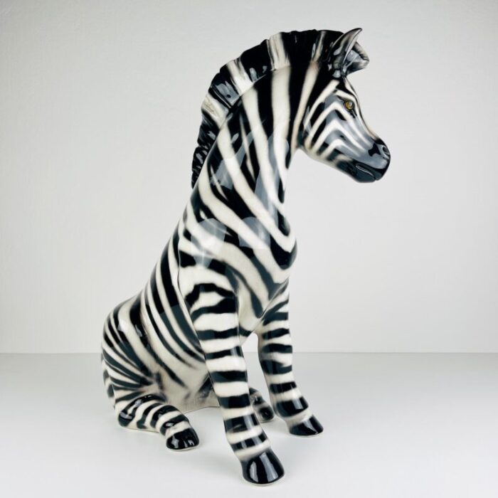 2000s large ceramic sculpture of zebra from bassano italy 1233