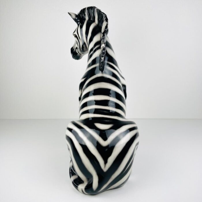 2000s large ceramic sculpture of zebra from bassano italy 1425