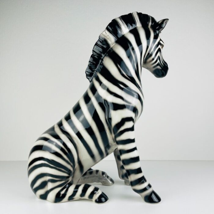 2000s large ceramic sculpture of zebra from bassano italy 2006