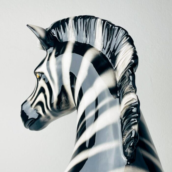 2000s large ceramic sculpture of zebra from bassano italy 3529