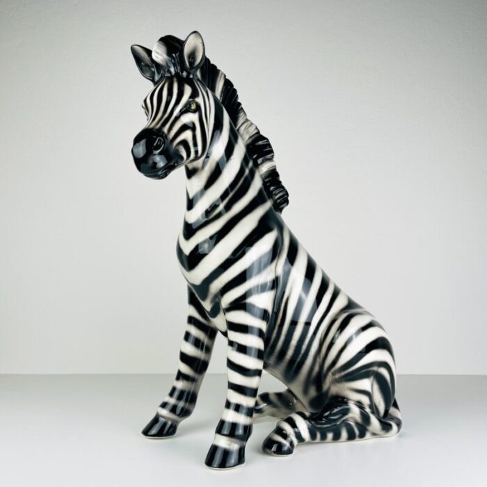 2000s large ceramic sculpture of zebra from bassano italy 4193