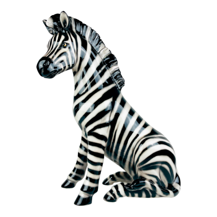 2000s large ceramic sculpture of zebra from bassano italy 5077