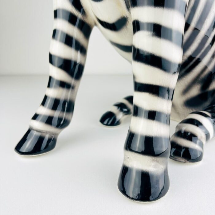 2000s large ceramic sculpture of zebra from bassano italy 8262