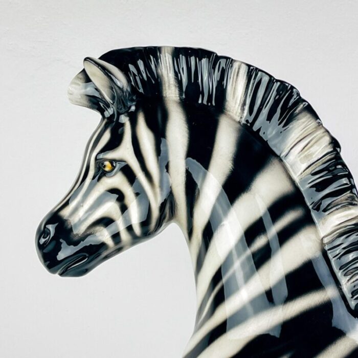 2000s large ceramic sculpture of zebra from bassano italy 9149