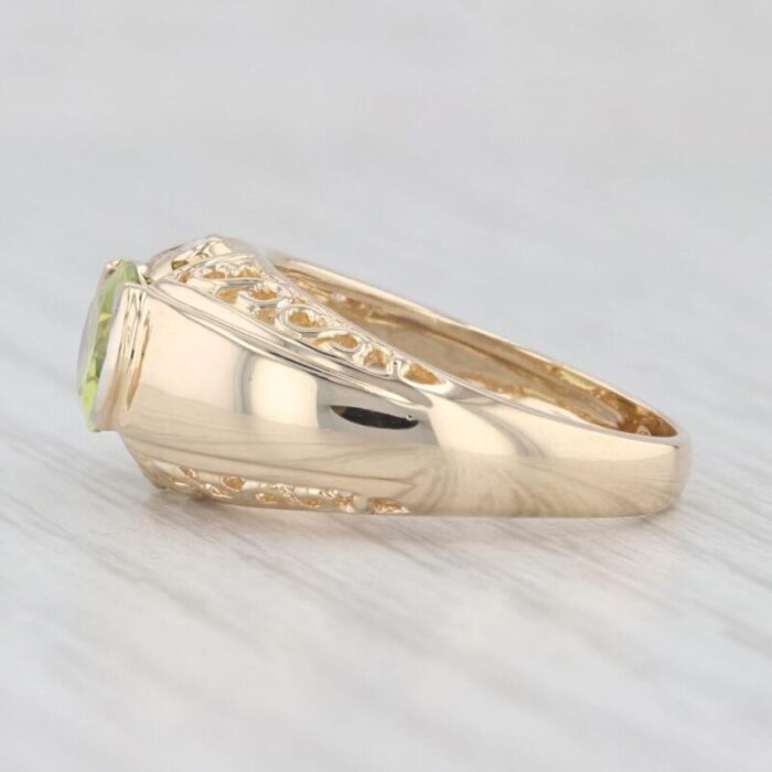 202ctw oval peridot diamond ring 14k yellow gold size 725 3296