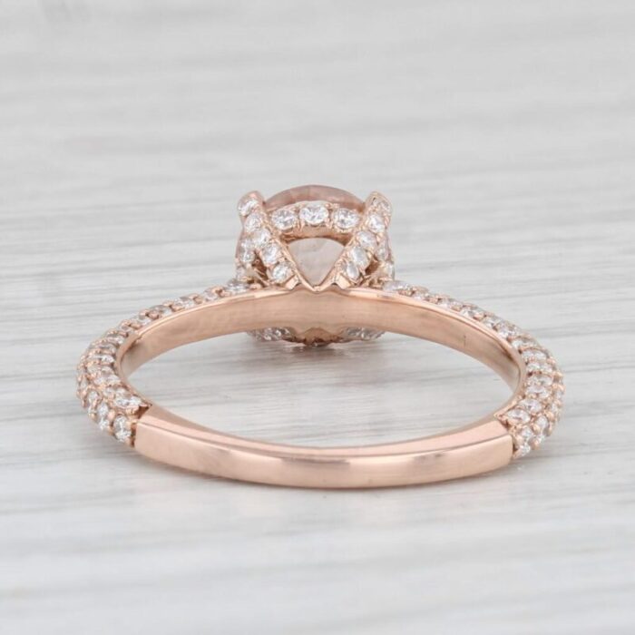 202ctw peach morganite diamond engagement ring 14k rose gold size 625 2508