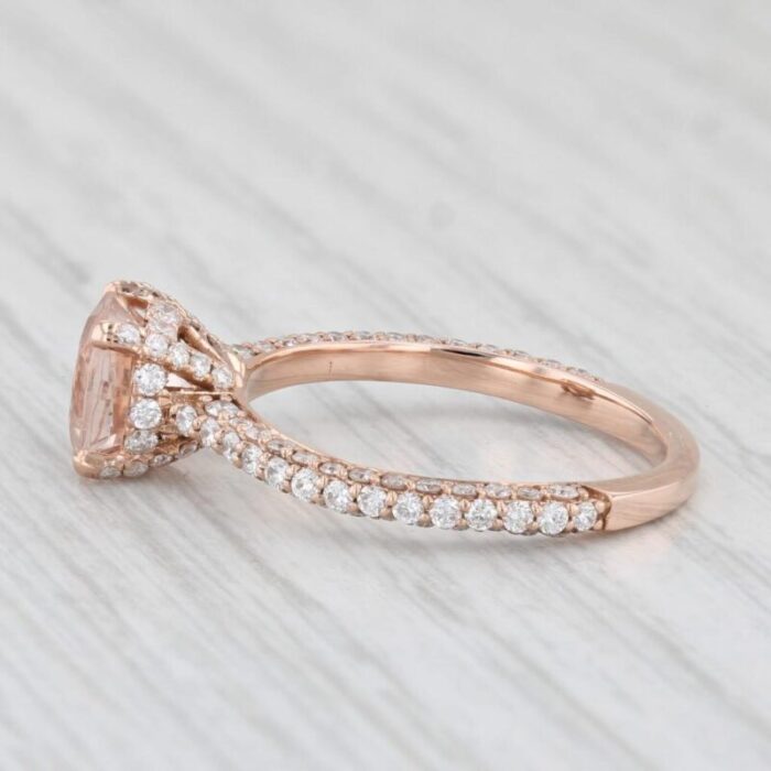 202ctw peach morganite diamond engagement ring 14k rose gold size 625 5511