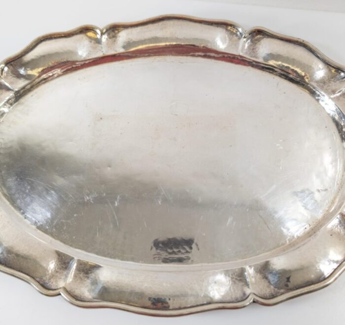 20th century arts and crafts sterling silver hand hammered serving tray 1429