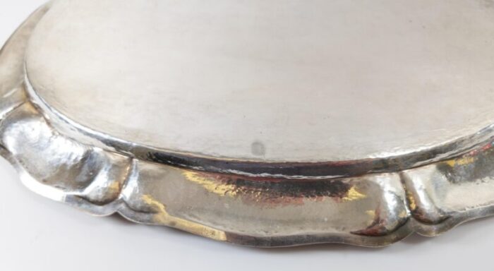 20th century arts and crafts sterling silver hand hammered serving tray 2227