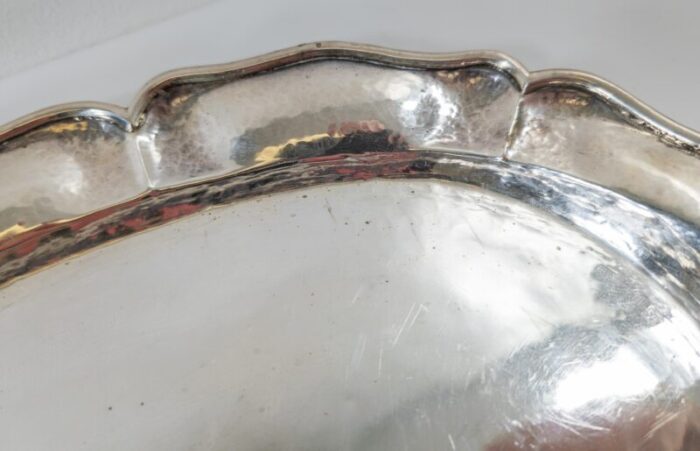 20th century arts and crafts sterling silver hand hammered serving tray 3056