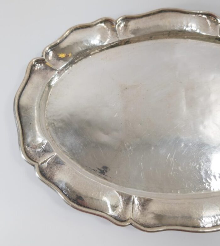 20th century arts and crafts sterling silver hand hammered serving tray 5257