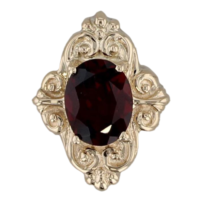 220ct garnet solitaire slide bracelet charm 14k gold vintage richard klein 7159