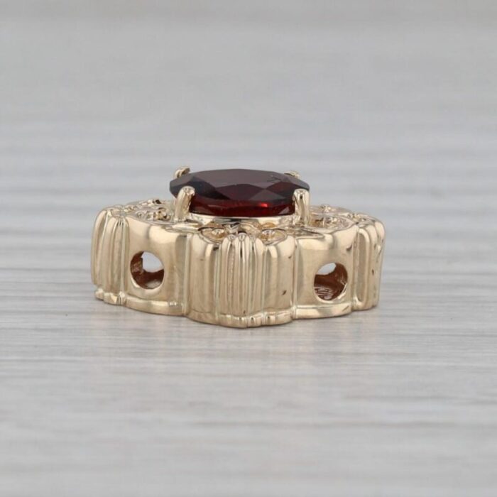 220ct garnet solitaire slide bracelet charm 14k gold vintage richard klein 8098