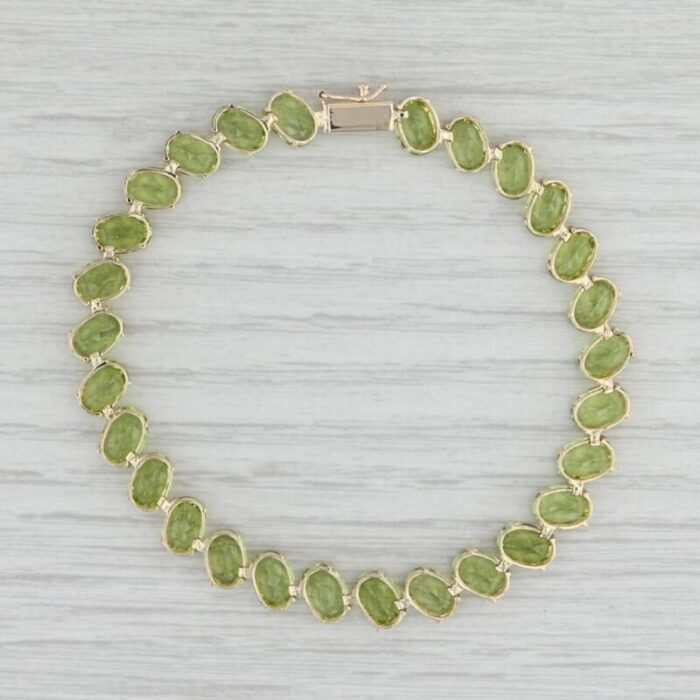 2240ctw peridot tennis bracelet 14k yellow gold 725 73mm 6358