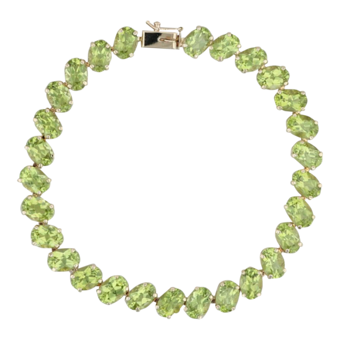 2240ctw peridot tennis bracelet 14k yellow gold 725 73mm 7182