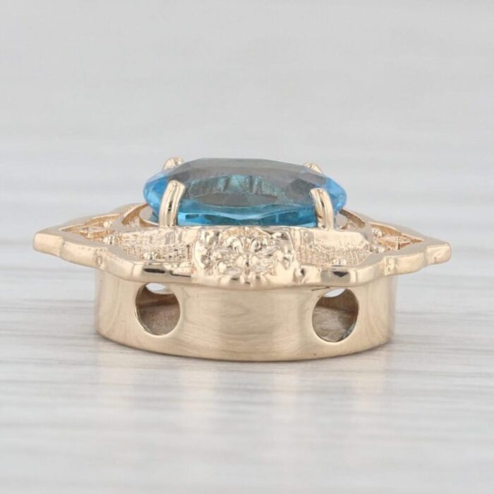 240ct blue topaz slide bracelet charm 14k yellow gold richard glatter 7343