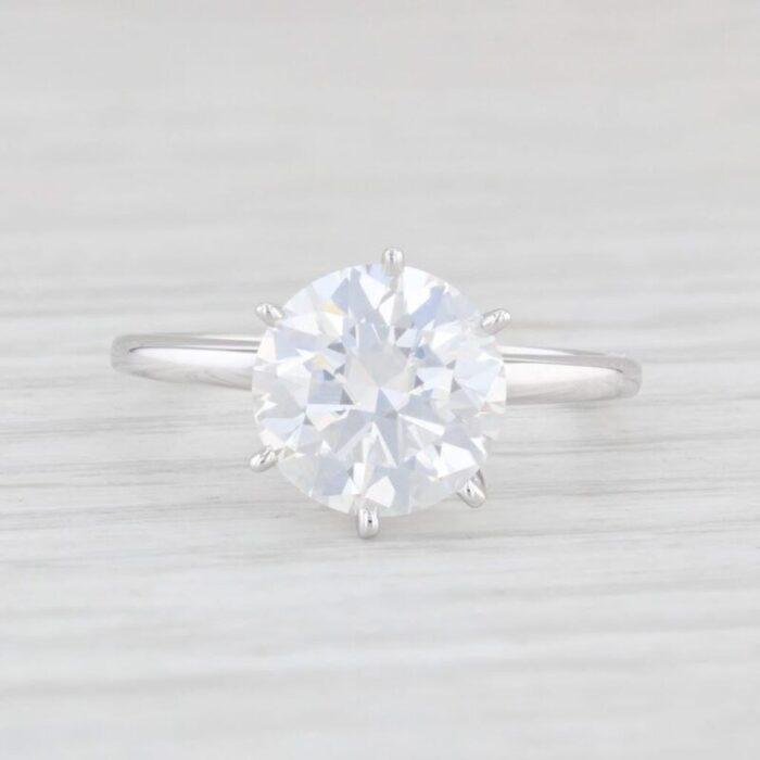 250ct moissanite engagement ring 18k white gold round solitaire size 675 7665