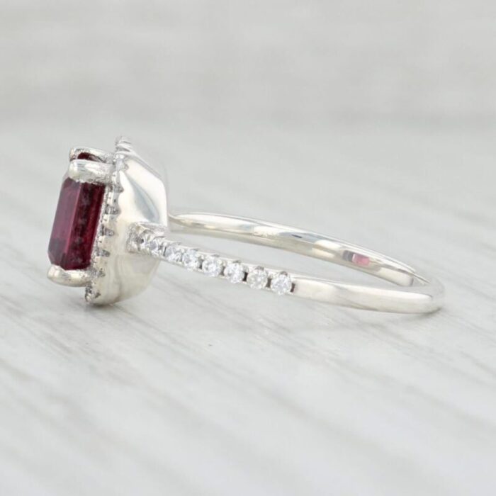 256ctw rhodolite garnet diamond halo ring 950 platinum size 65 1274