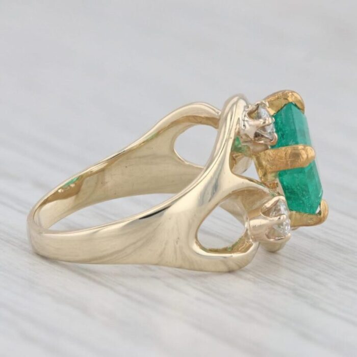 257ctw emerald diamond ring 14k yellow gold size 6 5959