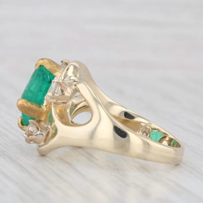 257ctw emerald diamond ring 14k yellow gold size 6 7239