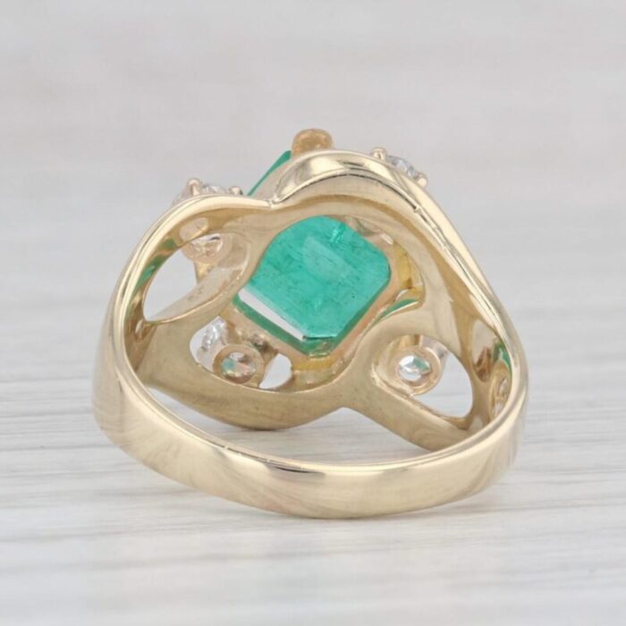 257ctw emerald diamond ring 14k yellow gold size 6 8352