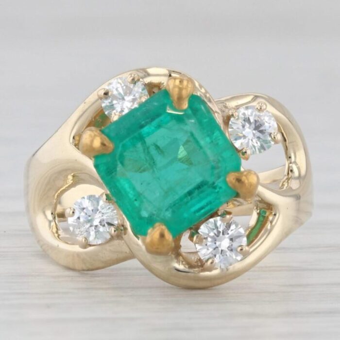 257ctw emerald diamond ring 14k yellow gold size 6 9283