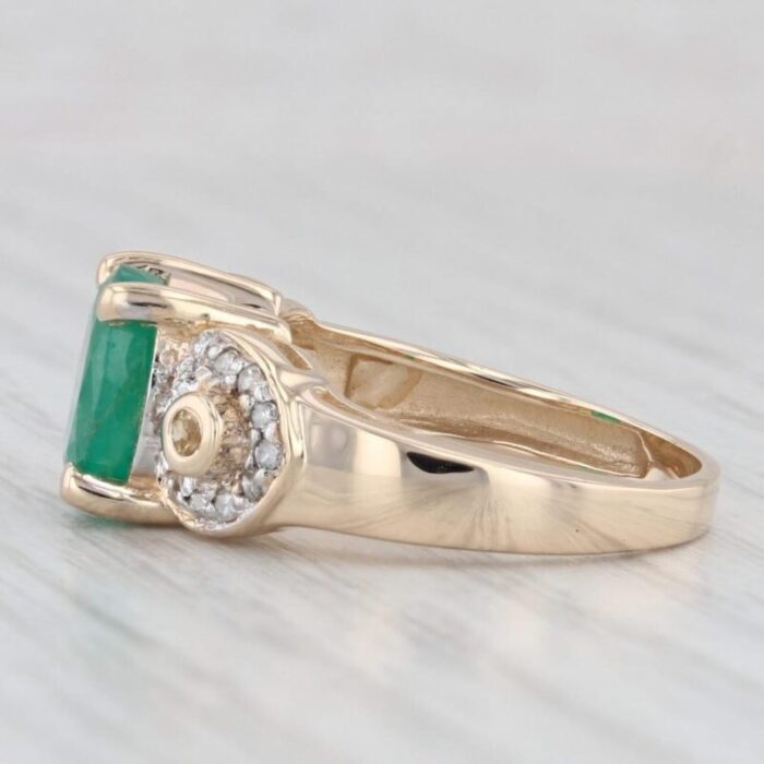 278ctw oval emerald yellow sapphire diamond ring 14k yellow gold size 775 6668