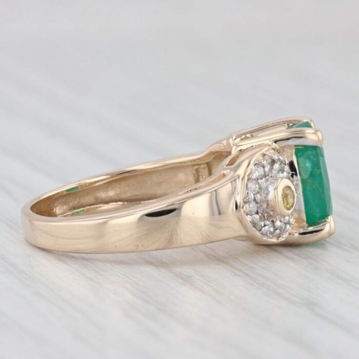 278ctw oval emerald yellow sapphire diamond ring 14k yellow gold size 775 8792