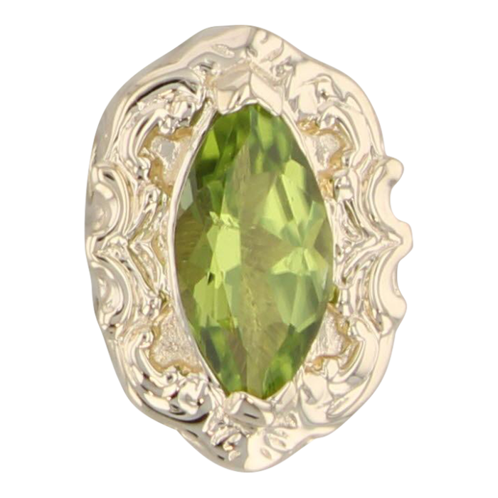 2ct marquise peridot slide charm 14k yellow gold vintage dhs 5243