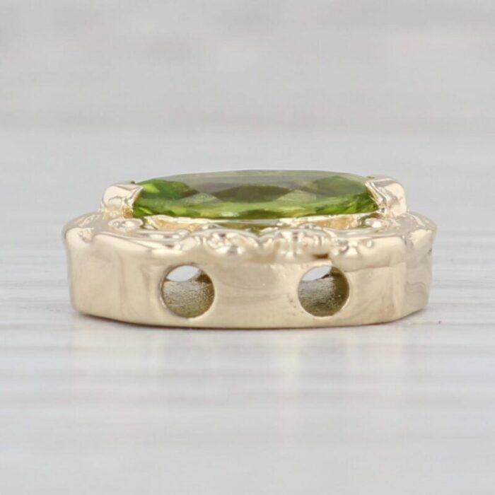 2ct marquise peridot slide charm 14k yellow gold vintage dhs 7657