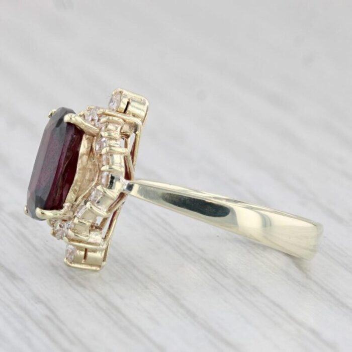 372ctw garnet diamond halo ring 14k yellow gold size 575 1890