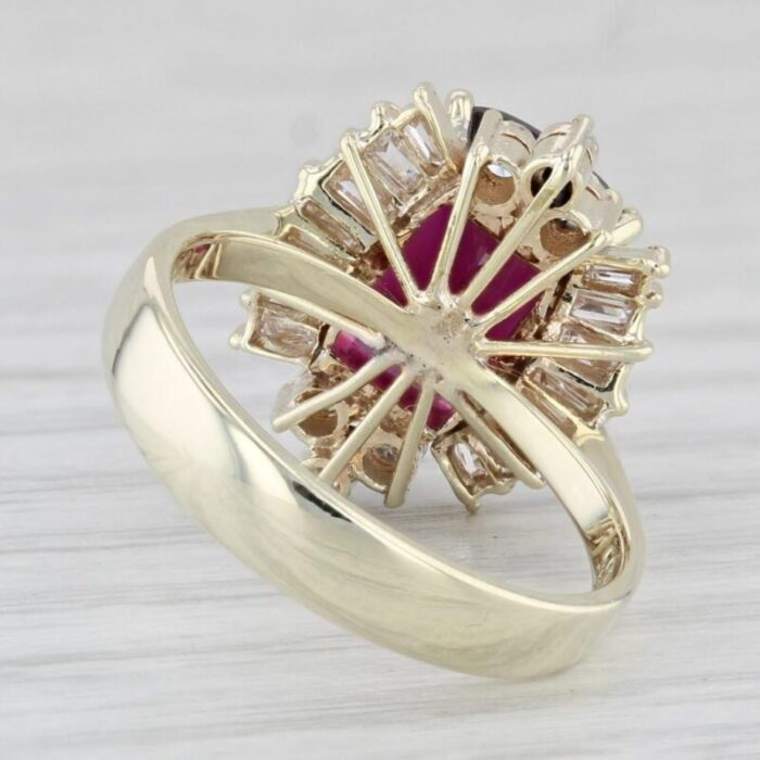 372ctw garnet diamond halo ring 14k yellow gold size 575 5507