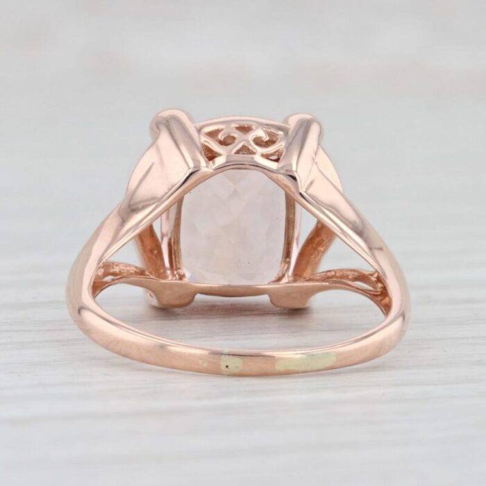 409ctw morganite diamond ring 14k rose gold size 825 cocktail 2866