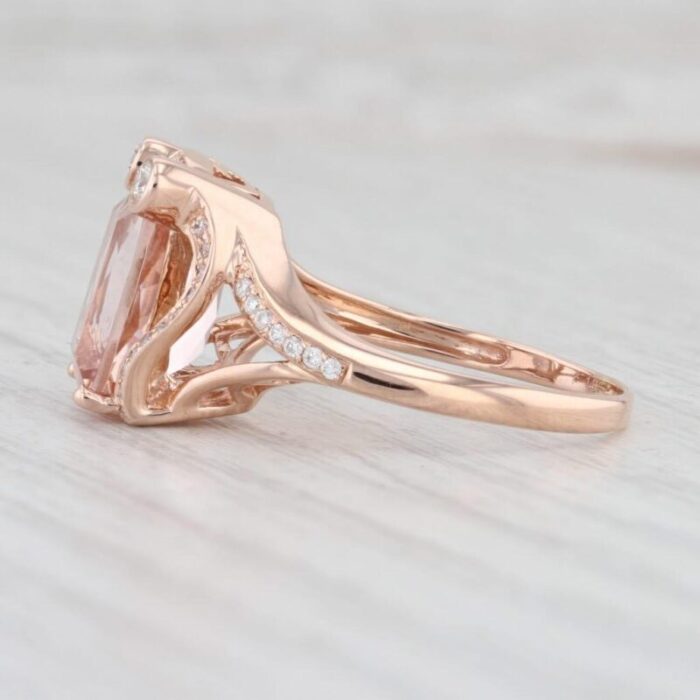 409ctw morganite diamond ring 14k rose gold size 825 cocktail 4645