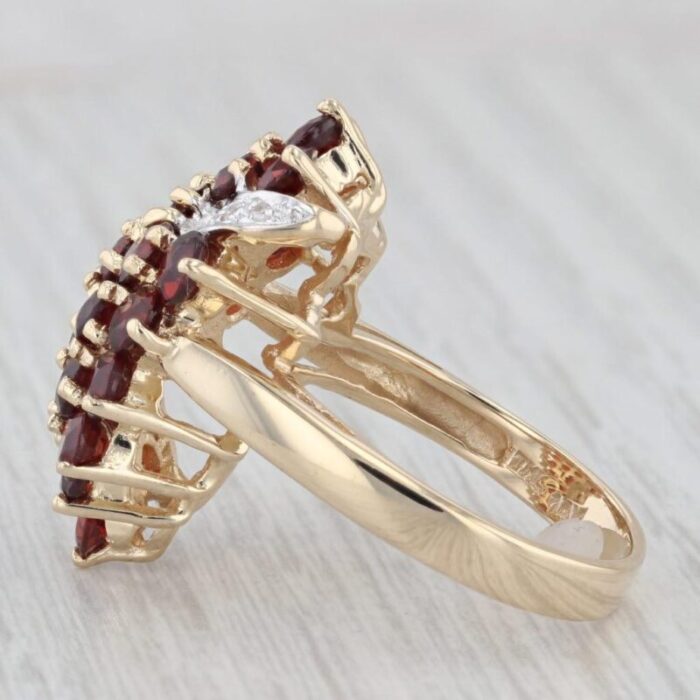 452 ctw garnet diamond teardrop cocktail cluster ring 14k yellow gold size 8 0338