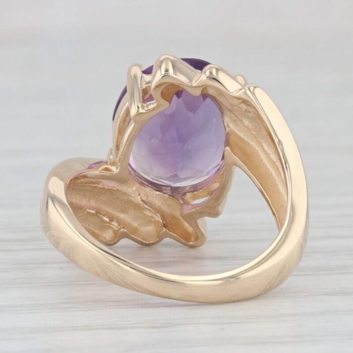 460ct oval amethyst solitaire ring 14k yellow gold size 55 bypass 1617