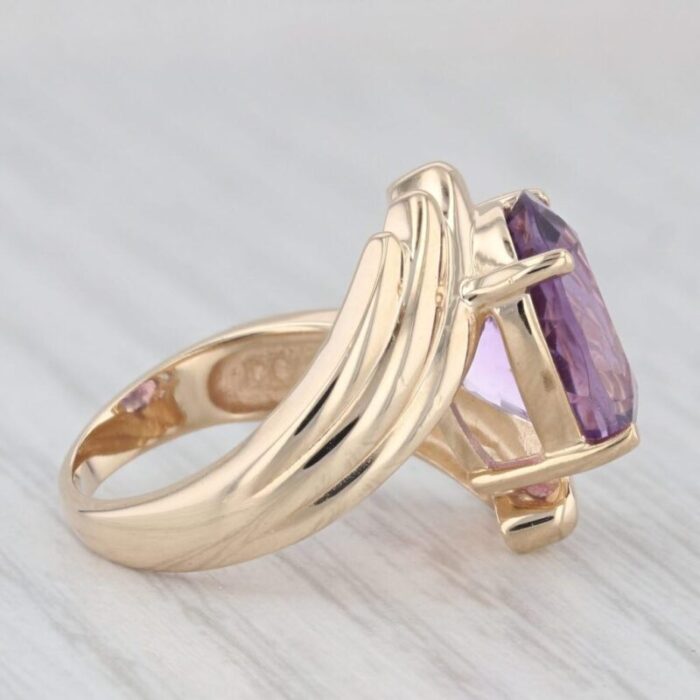 460ct oval amethyst solitaire ring 14k yellow gold size 55 bypass 2577